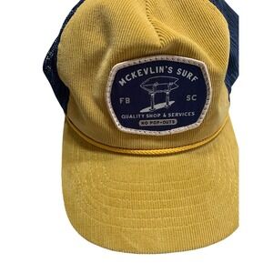 MCKEVLINS SURF Corduroy Trucker Hat‎ Yellow Blue Richardson Snapback Mens